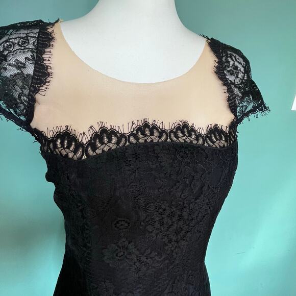 Vintage Evening by ABS Allen Schwartz Black Tie Lace Formal Gown Size 6 prom - Picture 6 of 14